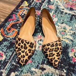 J Crew D'orsay hair on hide cheetah flats size 10